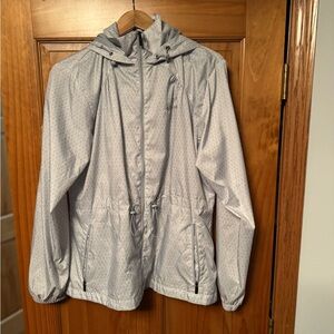 Columbia Gray Patterned Lightweight Rain Jacket